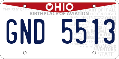 OH license plate GND5513