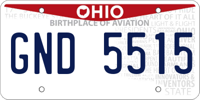 OH license plate GND5515