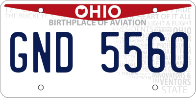 OH license plate GND5560