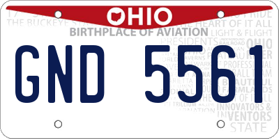 OH license plate GND5561