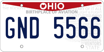 OH license plate GND5566
