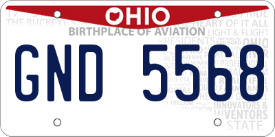 OH license plate GND5568