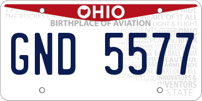 OH license plate GND5577