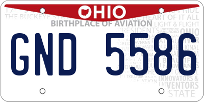 OH license plate GND5586