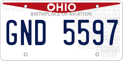 OH license plate GND5597