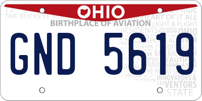 OH license plate GND5619