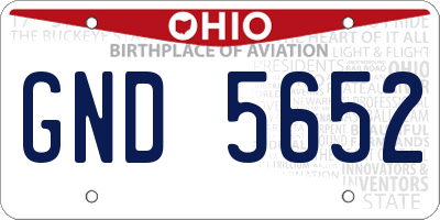 OH license plate GND5652