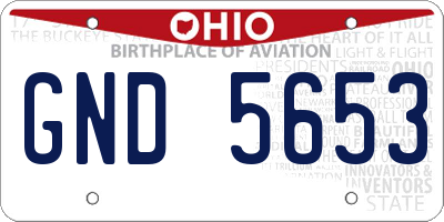 OH license plate GND5653