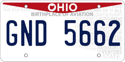 OH license plate GND5662