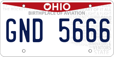OH license plate GND5666