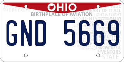 OH license plate GND5669