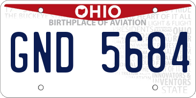 OH license plate GND5684