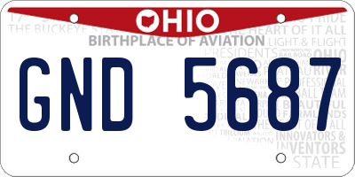 OH license plate GND5687