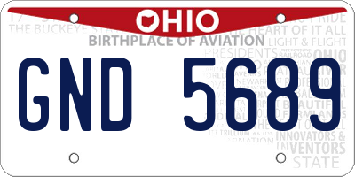 OH license plate GND5689