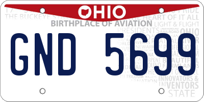 OH license plate GND5699