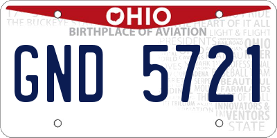 OH license plate GND5721