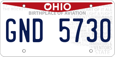 OH license plate GND5730