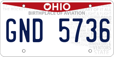OH license plate GND5736