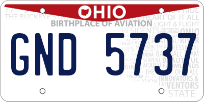 OH license plate GND5737