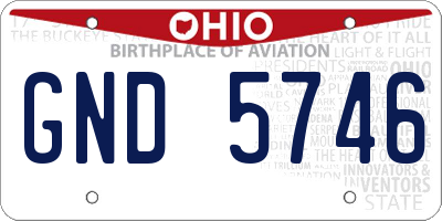 OH license plate GND5746