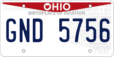 OH license plate GND5756