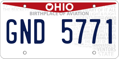OH license plate GND5771