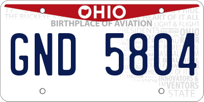 OH license plate GND5804