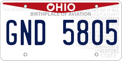 OH license plate GND5805