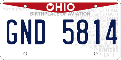 OH license plate GND5814