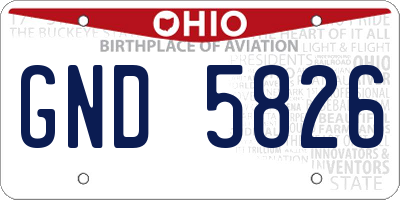 OH license plate GND5826
