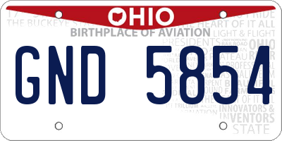 OH license plate GND5854