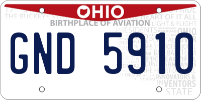 OH license plate GND5910