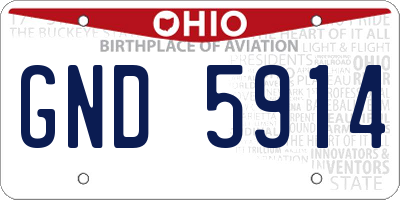 OH license plate GND5914