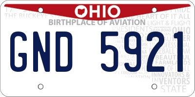 OH license plate GND5921