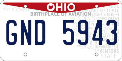 OH license plate GND5943