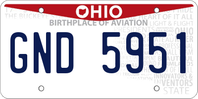 OH license plate GND5951