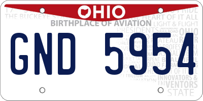 OH license plate GND5954