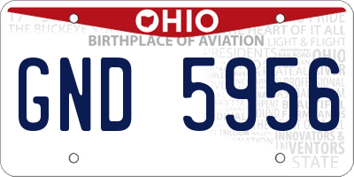 OH license plate GND5956