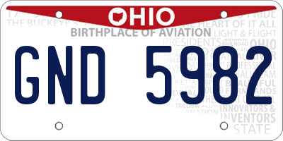 OH license plate GND5982