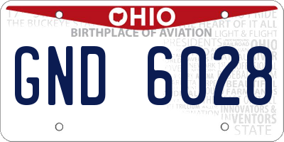 OH license plate GND6028