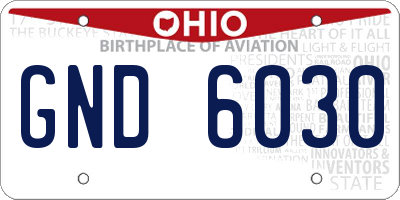 OH license plate GND6030