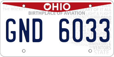 OH license plate GND6033