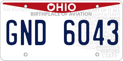 OH license plate GND6043
