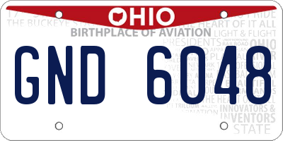 OH license plate GND6048