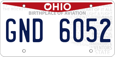 OH license plate GND6052