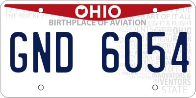 OH license plate GND6054