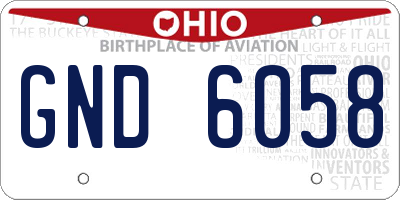 OH license plate GND6058