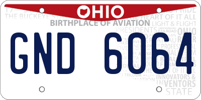 OH license plate GND6064