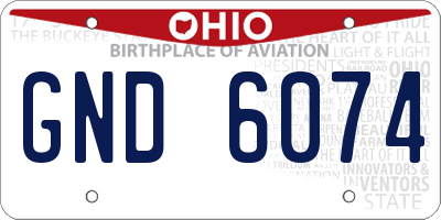 OH license plate GND6074