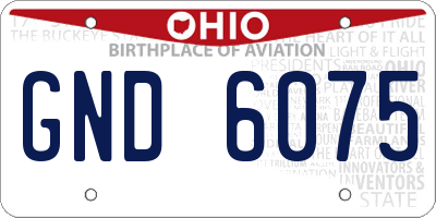 OH license plate GND6075